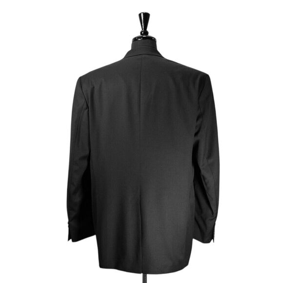 Ralph Lauren Mens Blazer Black 100% Wool 2 Button Lined Jacket Sport Coat 46L - Picture 2 of 9